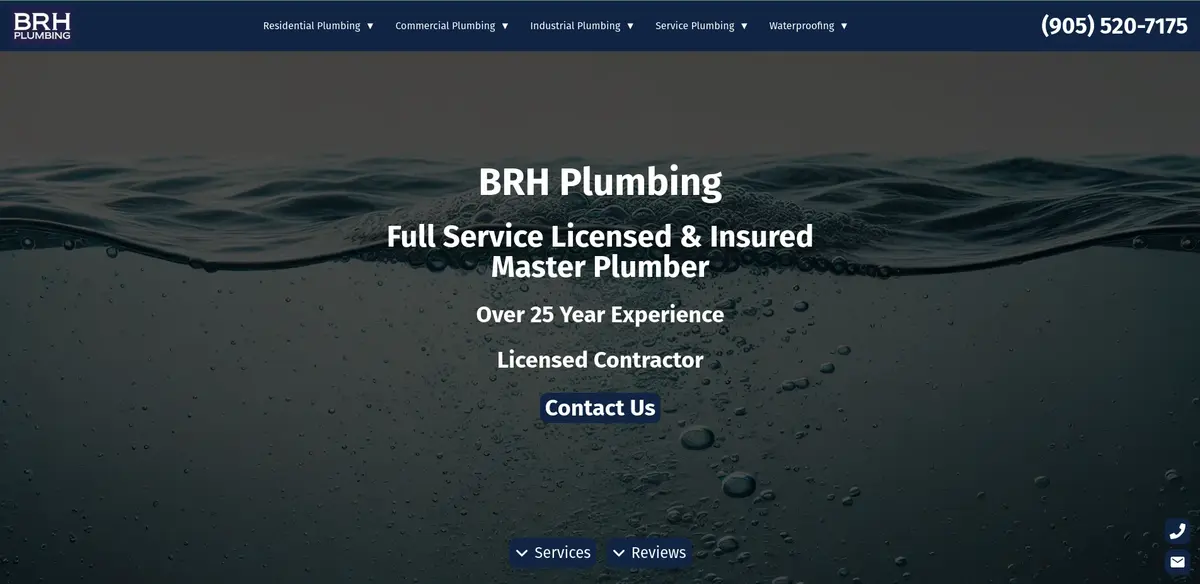 Web Development Hamilton Portfolio Item Image | BRH Plumbing