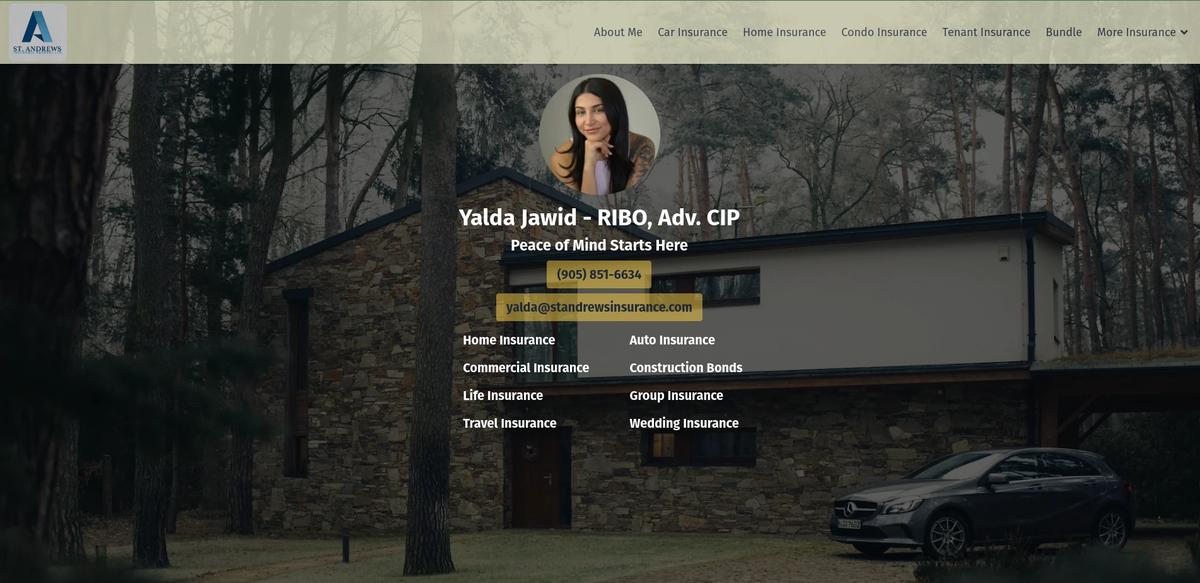 Web Development Hamilton Portfolio Item Image | Insurance With Yalda