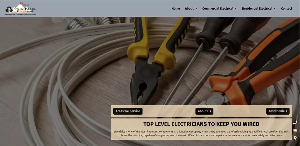 Web Development Hamilton Portfolio Item Image | Twin Peaks Electrical